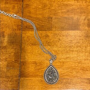 Brighton Ability to Love crystal rock silver plated necklace